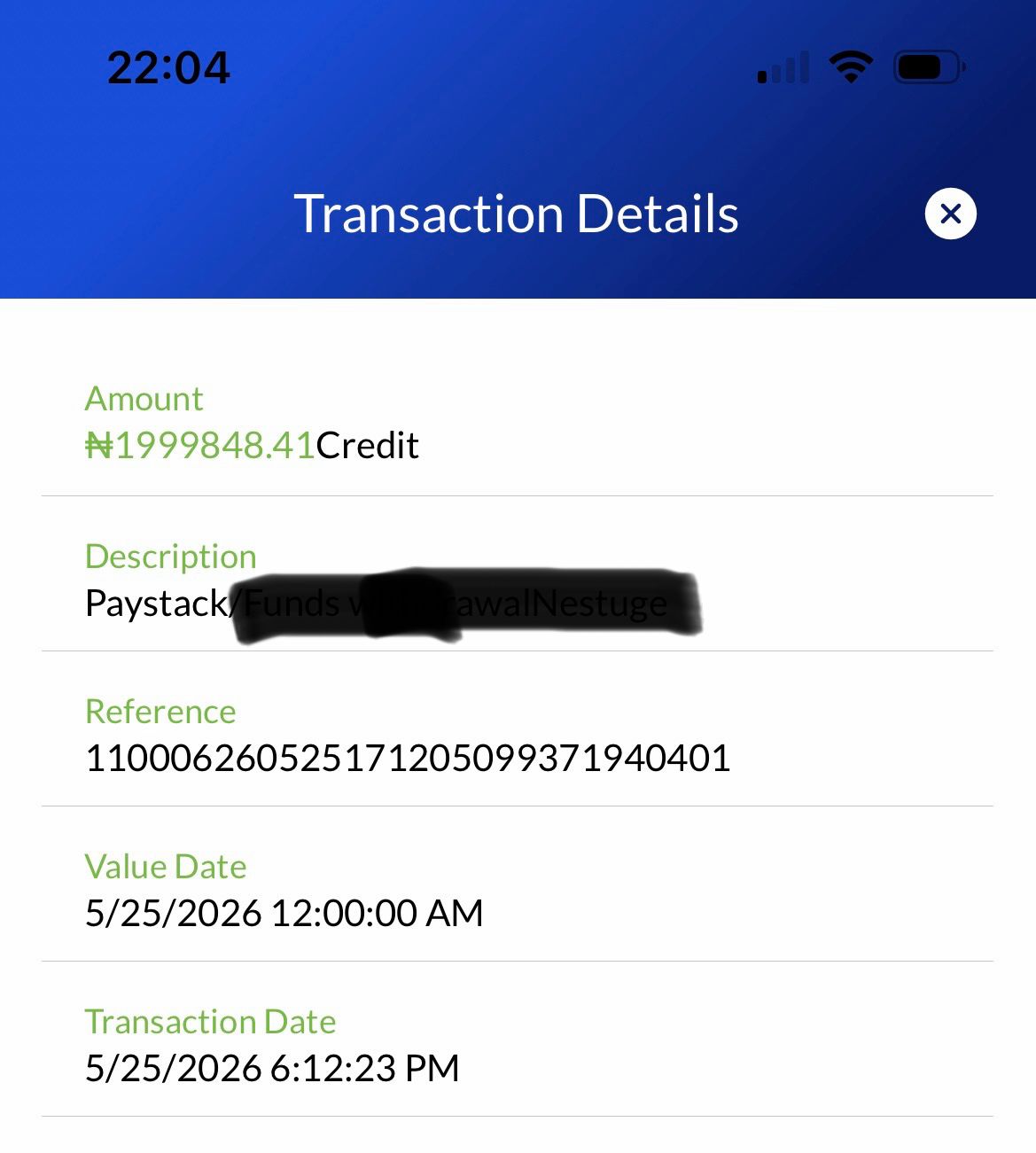 Payment proof