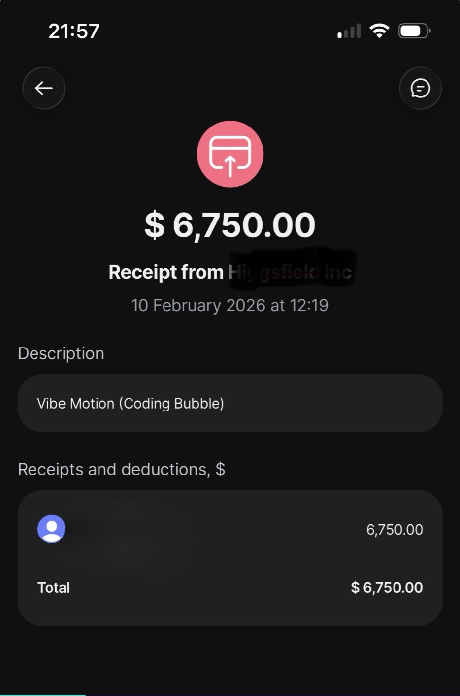 Payment proof